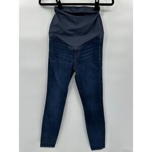 Madewell Over The Belly Maternity Skinny Jeans Dark Blue Wash Denim Tencel 23